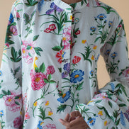 Flower Print Fly Jacket and Long Dress