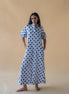 Geometric Print Shirt Dress - Blue Inclined Square