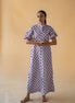 Geometric Print Shirt Dress - Purple