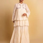Gowda Set (Dress + Jacket) - Beige