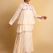 Gowda Set (Dress + Jacket) - Beige