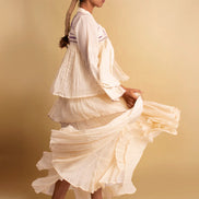 Gowda Set (Dress + Jacket) - Beige