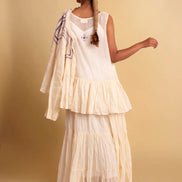 Gowda Set (Dress + Jacket) - Beige