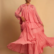 Gowda Set (Dress + Jacket) - Pink