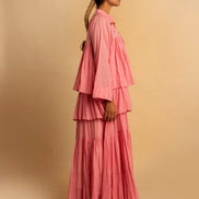 Gowda Set (Dress + Jacket) - Pink