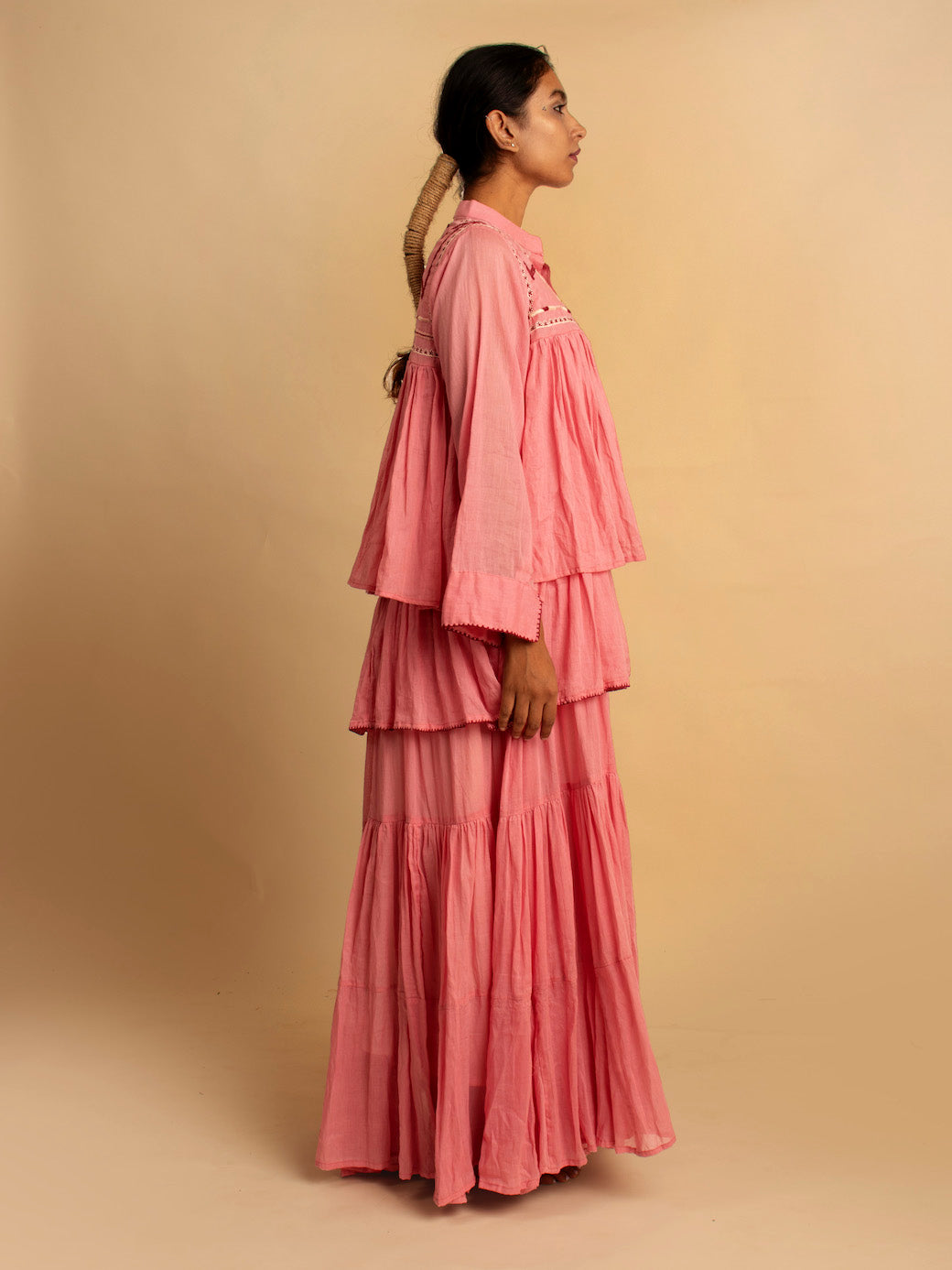 Gowda Set (Dress + Jacket) - Pink