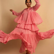 Gowda Set (Dress + Jacket) - Pink