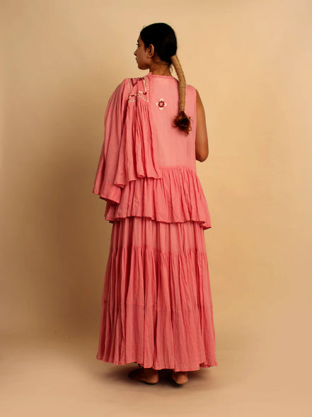 Gowda Set (Dress + Jacket) - Pink