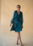 Green and Blue Georgette Ombre Short Dress