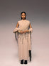 Ivory Crushed Tassel Scarf Dress