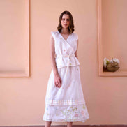 Jim Top and Skirt Set - White