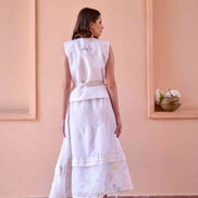 Jim Top and Skirt Set - White