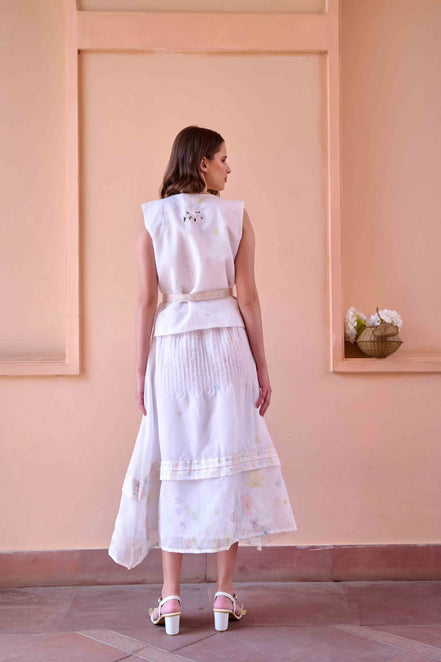 Jim Top and Skirt Set - White