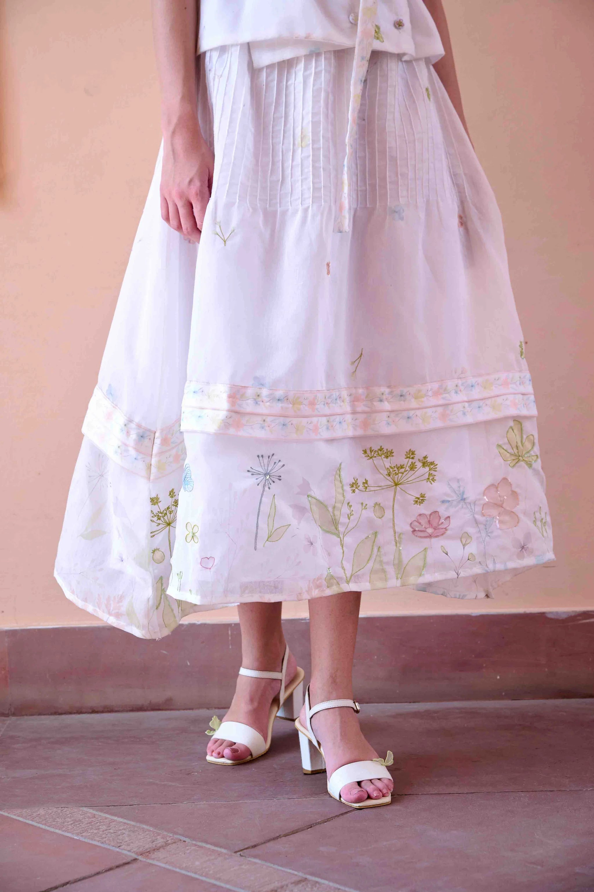 Jim Top and Skirt Set - White