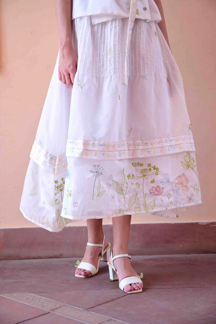 Jim Top and Skirt Set - White