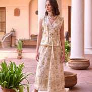 Jim Top and Skirt Set - Lemon Yellow Printed