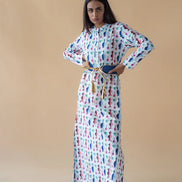 Long Dress in Vase Print