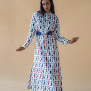 Long Dress in Vase Print