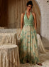 Mint Circle Print Crochet Bralette Maxi