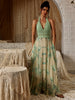 Mint Circle Print Crochet Bralette Maxi