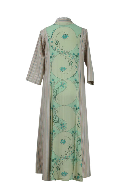 Mint Circle Stripe Panel Dress