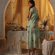 Mint Green Cotton Net Collared