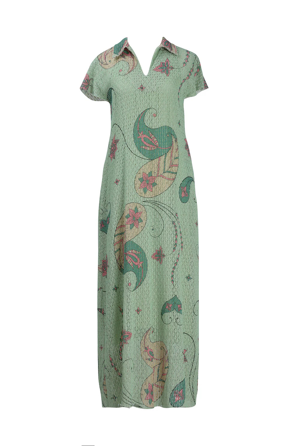 Mint Green Cotton Net Collared