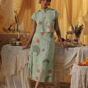Mint Green Cotton Net Skirt Top