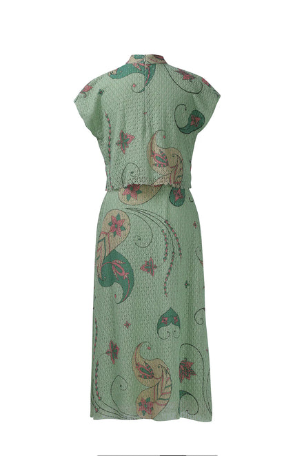 Mint Green Cotton Net Skirt Top