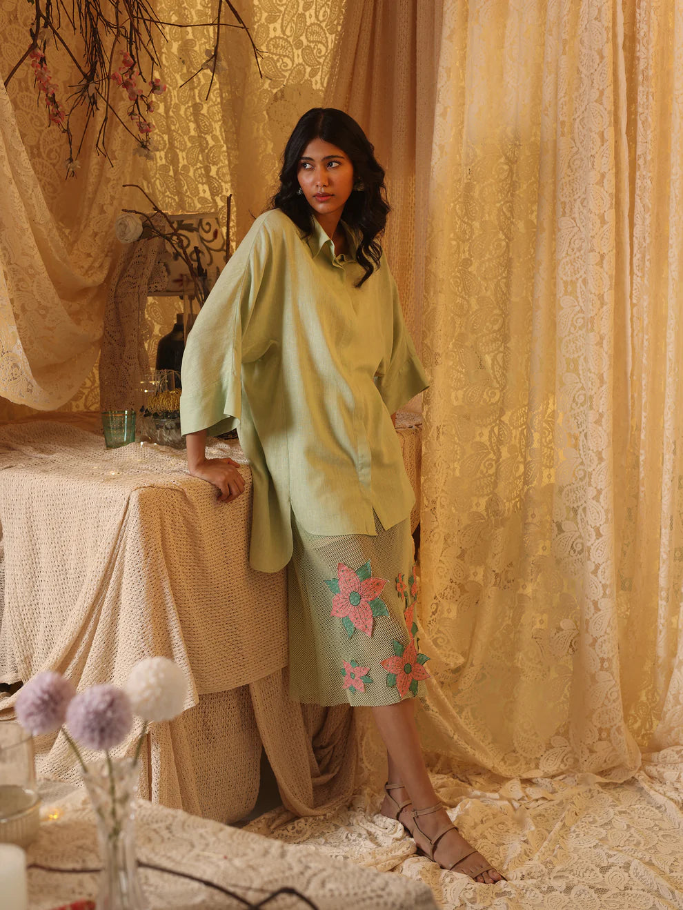 Mint Green Linen Shirt