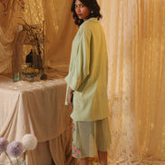 Mint Green Floral Applique Skirt