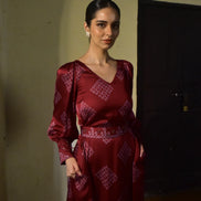 Mohna Modal Cuffed Dress with Belt