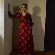 Mohna Modal Cuffed Dress with Belt