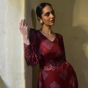 Mohna Modal Cuffed Dress with Belt
