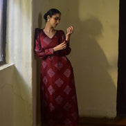 Mohna Modal Cuffed Dress with Belt