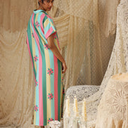 Multicolor Stripe Kaftan Dress