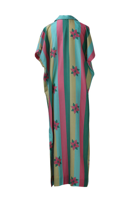 Multicolor Stripe Kaftan Dress