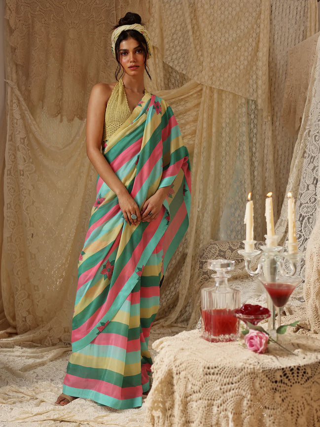 Multicolor Stripe Saree
