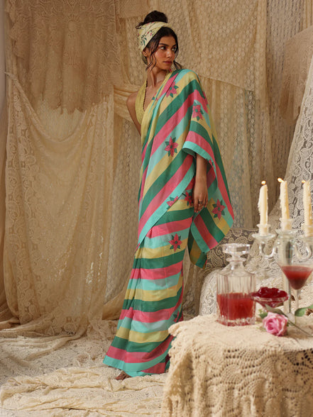 Multicolor Stripe Saree