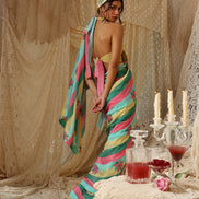 Multicolor Stripe Saree