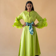 New Kaftan Cotton Lawn with Frilled Sleeve