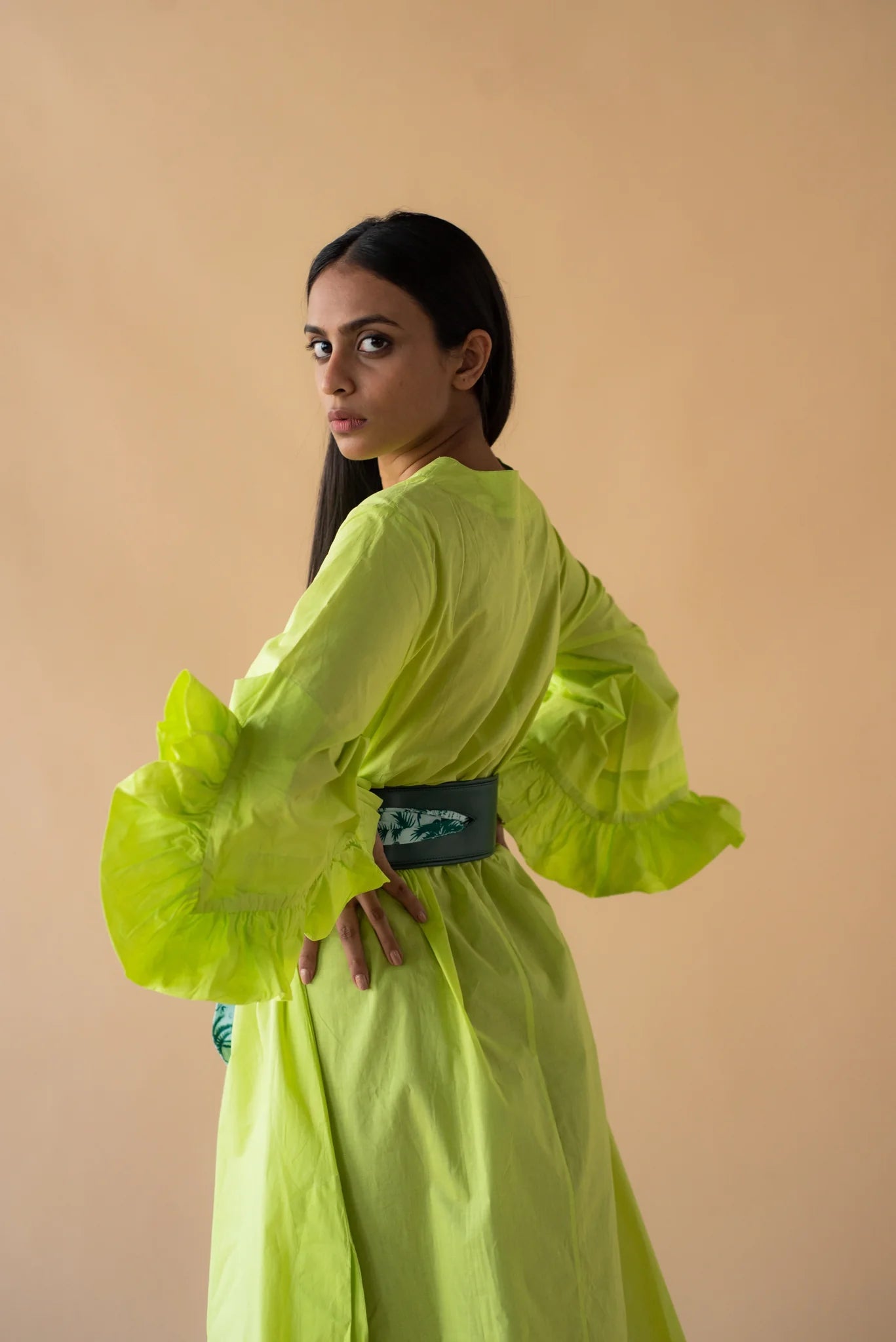 New Kaftan Cotton Lawn with Frilled Sleeve