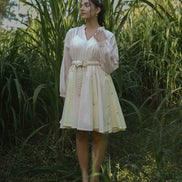 Nima Dress - Beige and Yellow