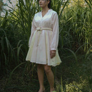 Nima Dress - Beige and Yellow
