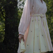 Nima Dress - Beige and Yellow