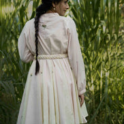Nima Dress - Beige and Yellow