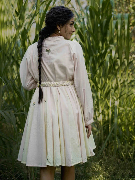 Nima Dress - Beige and Yellow