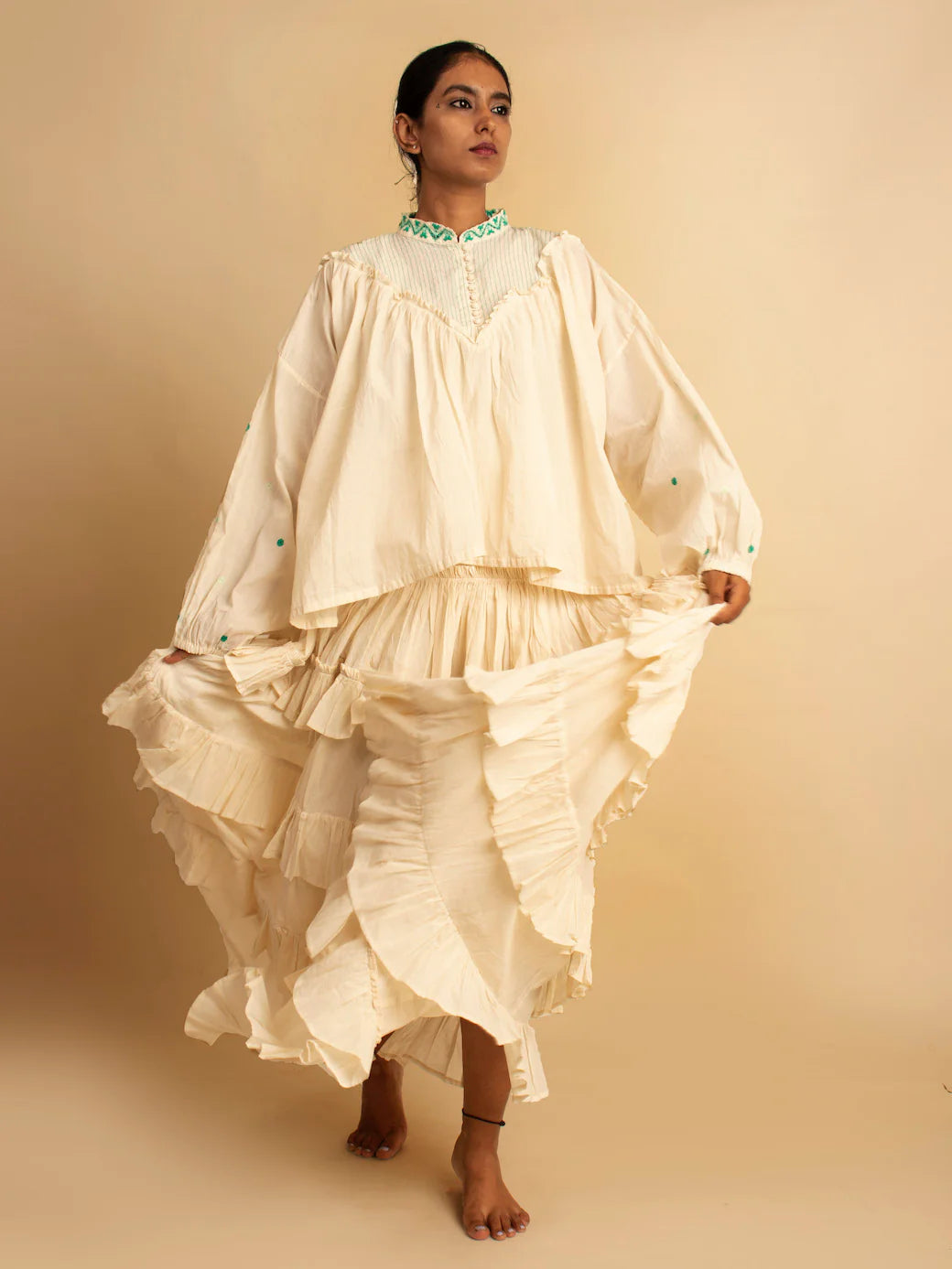Nomad Top & Skirt- Beige