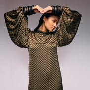 Olive Ajrakh Check Midi Dress