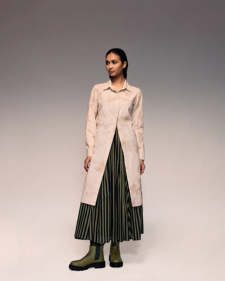 Olive Black Stripe Skirt